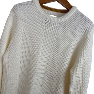 Jack & Jones XL Cream Waffle Knit Crew Neck Sweater Mens Long Sleeve Jumper